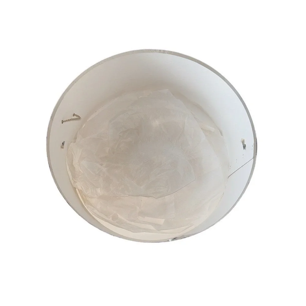 Vintage Nordstrom Round Hat Box Storage Box Gold Lid Silver Body 18in metallic